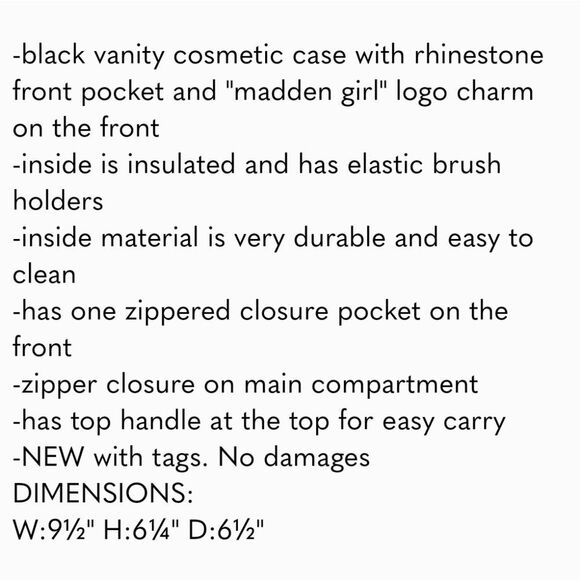 Madden Girl Rhinestone Large Cosmetic Vanity Case - Picture 8 of 8